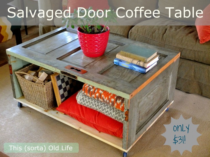 Repurposed Five Panel Door Coffee Table